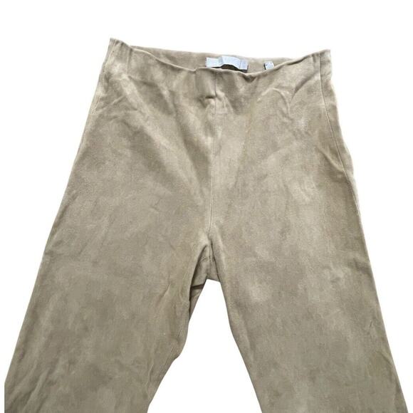 Vince. Crop Pants Women Size Small 100% Pure Lamb Leather Suede Khaki Brown $995